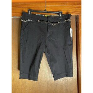 Preswick & Moore Woman Plus Size Shorts & gold Belt Black 14P NEW!